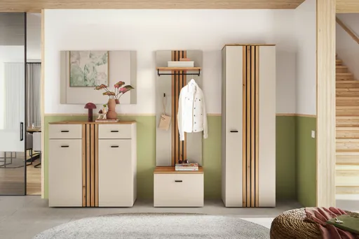 Garderobenschrank - B ca. 60 cm, Kaschmir, Evoke Eiche Nachbildung
