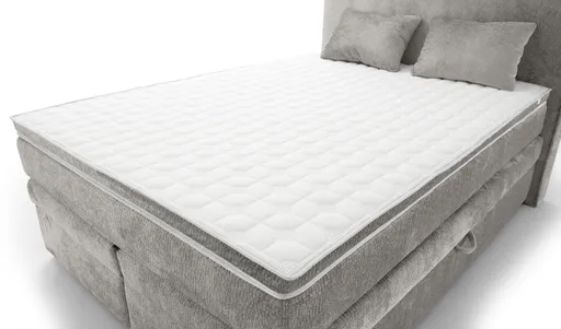 Boxspringbett JEANETTE- Liegefläche ca. 140x200 cm, Stoff, Grau