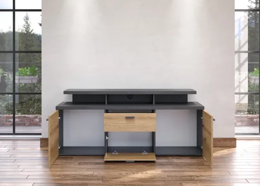 TV-Lowboard - B ca. 151 cm, Matera, Eiche Coast Evoke Nachbildung
