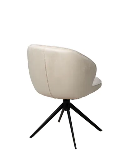 Stuhl MERRITH - drehbar, Stoff, Creme