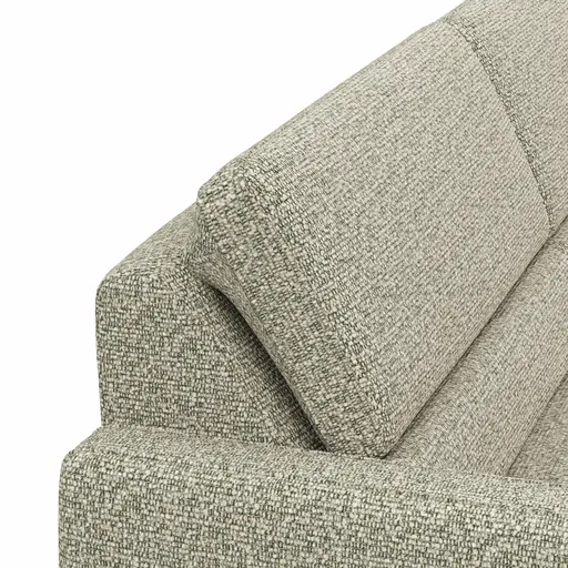 Ecksofa Valera - 3-Sitzer mit Longchair rechts inkl. Rückenlehne verstellbar, Stoff, Limone