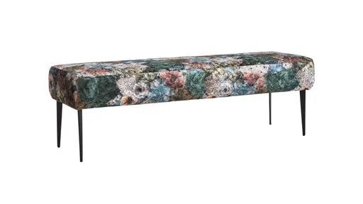 Polsterbank Scranton - 3-Sitzer, Stoff, Flower rose/blau