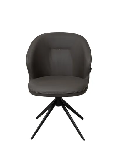 Stuhl MERRITH - drehbar, Leder, Dunkelbraun