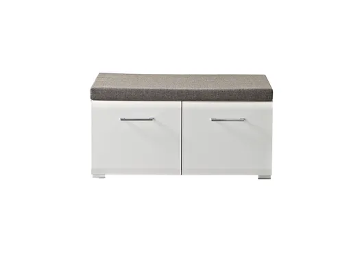 Bank - inkl. Sitzkissen, B ca. 84 cm, Silbereiche Nachbildung, Weiß