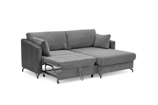 Ecksofa - 1,5-Sitzer, Ecke rechts inkl. Schlaffunktion und Bettkasten, Stoff, Beige