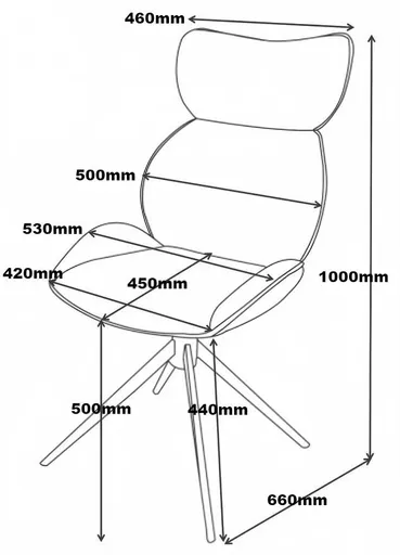 Stuhl MIRNA - drehbar, Stoff, Beige