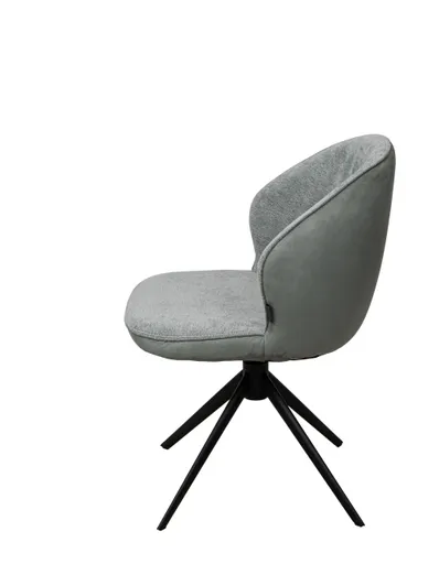 Stuhl MERRITH - drehbar, Stoff, Graublau