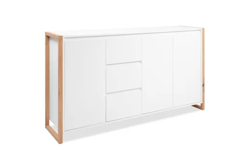 Sideboard - B ca. 160 cm, Weiß, Artisan Eiche Nachbildung