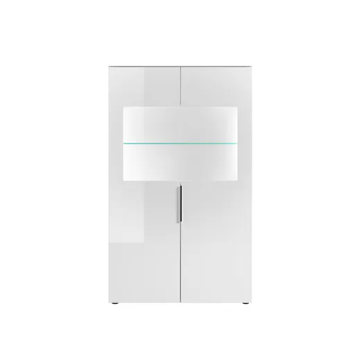 Vitrine- inkl. LED-Beleuchtung, Weiß