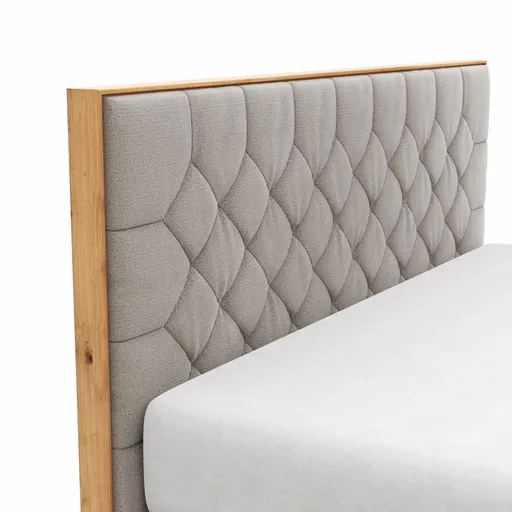 Boxspringbett Alpin Luxe - Liegefläche ca. 180x200 cm, Stoff, Graubeige