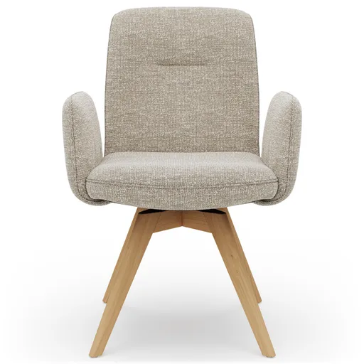 Armlehnstuhl Kamari - Stoff, Graubeige