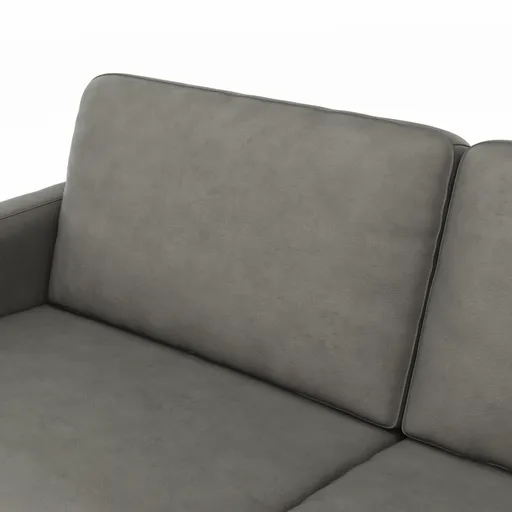 Sofa Enna - 3,5-Sitzer, Leder, Grau