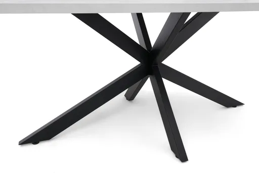 Esstisch - LB ca. 200x100 cm, Keramikoptik weiß, Schwarz