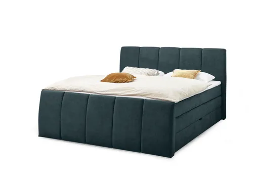 Boxspringbett- Liegefläche ca. 180x200 cm, Stoff, Dunkelgrün