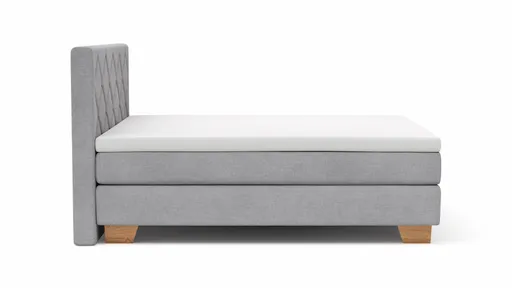 Boxspringbett Taja - Liegefläche ca. 180x200 cm, Stoff, Grau