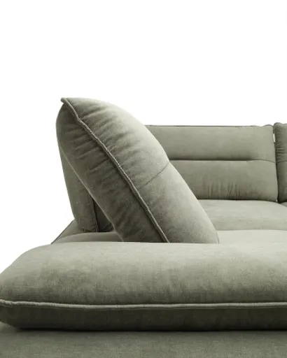 Ecksofa PAYTON - 2,5-Sitzer, Ecke rechts inkl. Rückenneigung, Armteilverstellung, Stoff, Dunkelgrün