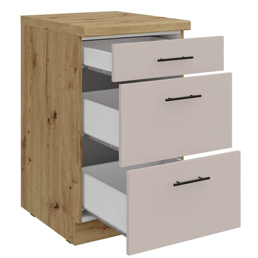 Unterschrank-B B ca. 50 cm, Eiche Dekor, Kaschmir, Matt