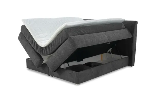 Boxspringbett JILLIAN MIX- Liegefläche ca. 180x200 cm, Stoff, Dunkelgrau