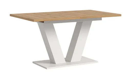 Esstisch - ausziehbar, LB ca. 150x90 cm, Artisan Eiche Nachbildung, Weiß