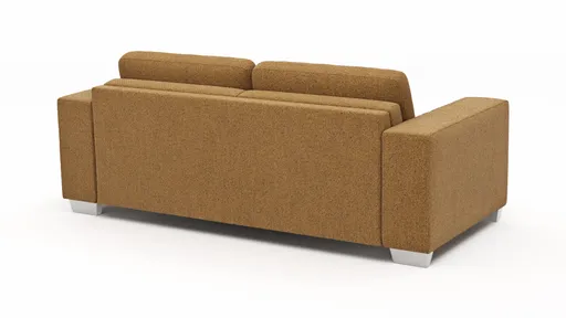 Sofa Nuoro - 2,5-Sitzer inkl. Schlaffunktion, Armlehne breit, Stoff, Cognac