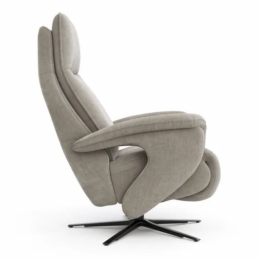 Sessel Tulsa Relax - Größe L, inkl. Kopf-/Fußteil/Rückenlehne verstellbar, Stoff, Graubeige