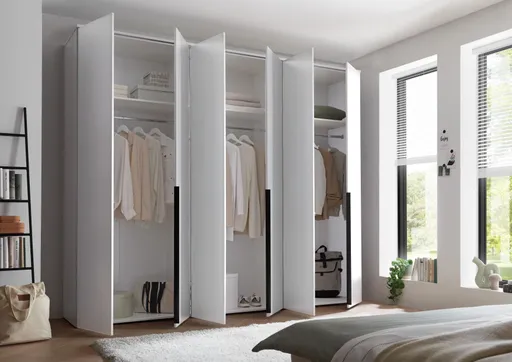 Drehtürenschrank- B ca. 270 cm, Weiß