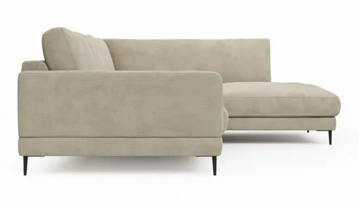Ecksofa Janne - 2-Sitzer, Ecke rechts, Feincord, Sand