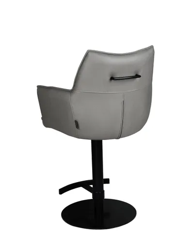 Barhocker MAKANA - drehbar, höhenverstellbar, Stoff, Hellgrau