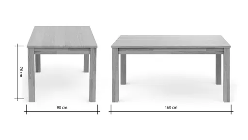 Esstisch Dinner - LB ca. 160x90 cm, Eiche bianco massiv