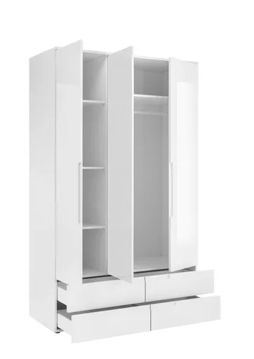 Kleiderschrank - B ca. 126 cm, Weiß