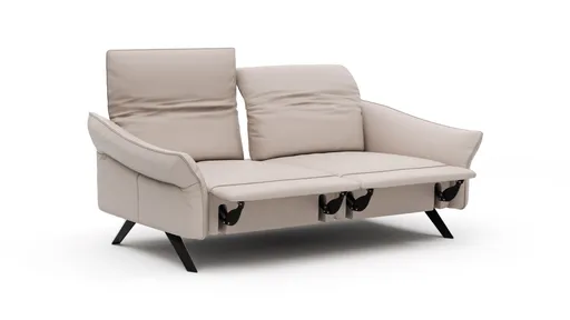 Sofa Bormio - 2,5-Sitzer inklusive Fußteilverstellung motorisch, Leder, Asche