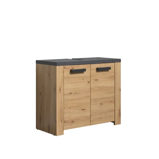 Waschbeckenunterschrank - B ca. 79 cm, Eiche Dekor