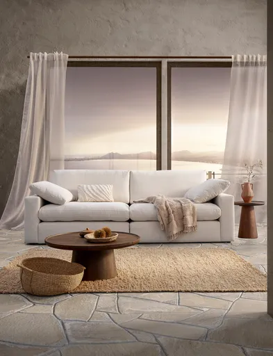 Sofa Palmdale - 3-Sitzer, inkl. Kissen, Stoff, Natur