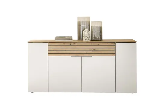 Sideboard - B ca. 177 cm, Artisan Eiche Nachbildung, Weiß