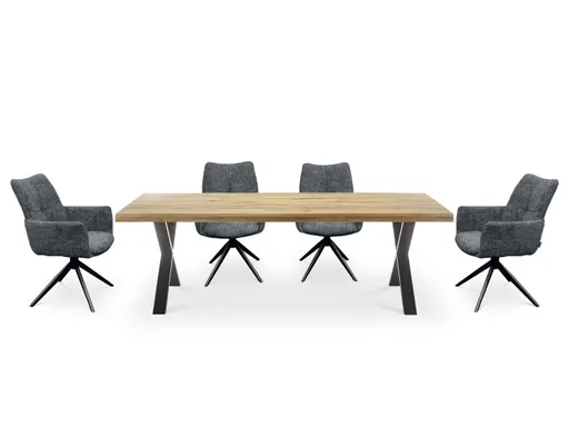 Armlehnstuhl MILENA - drehbar, Stoff, Anthrazit