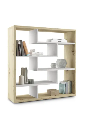 Raumteiler - B ca. 130 cm, Asteiche, Weiß