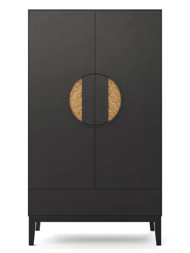 Highboard Jyn - ca. 91x162x41 cm, Lack, Schwarz