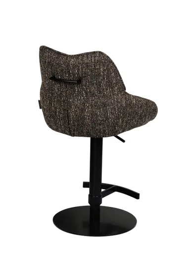 Barhocker MATTEA - drehbar, höhenverstellbar, Stoff, Dunkelbraun