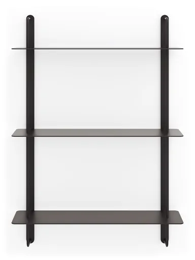 Wandregal Dagny - BHT ca. 60x85x18 cm, Metall, Schwarz