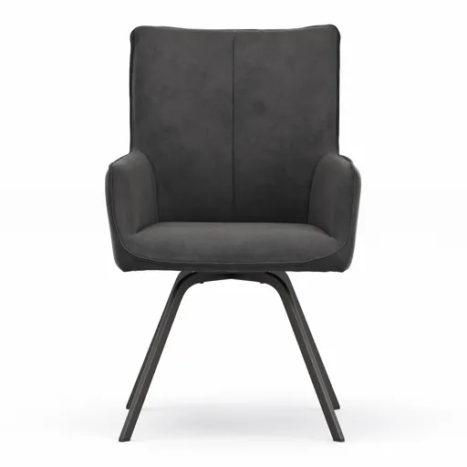 Armlehnstuhl Calyra - Stoff, Anthrazit