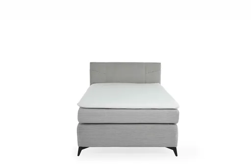 Boxspringbett JODIE- Liegefläche ca. 120x200 cm, Stoff Hellgrau