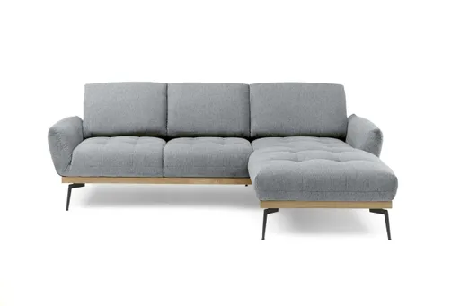 Ecksofa EDDIE - 2-Sitzer, Ecke rechts inkl. Rückenverstellungen, Stoff, Dunkelgrau
