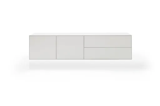 Sideboard Casello - BHT ca. 225x74x47cm, Lack Matt, Weiß, schwebend
