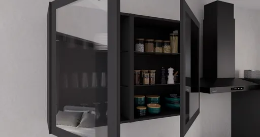 Küchenblock- ohne E-Geräte, B ca. 280 cm, Schwarz, Matt, Kaschmir, Matt