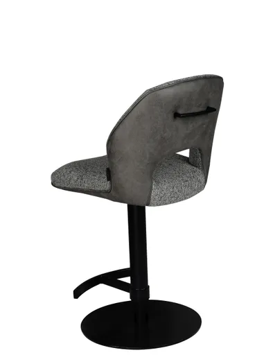 Barhocker MAILE - drehbar, höhenverstellbar, Stoff, Grau, Anthrazit