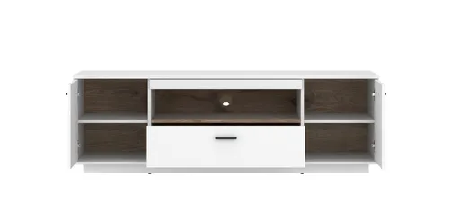 TV-Lowboard - B ca. 160 cm, Alpinweiß, Viking Eiche Nachbildung