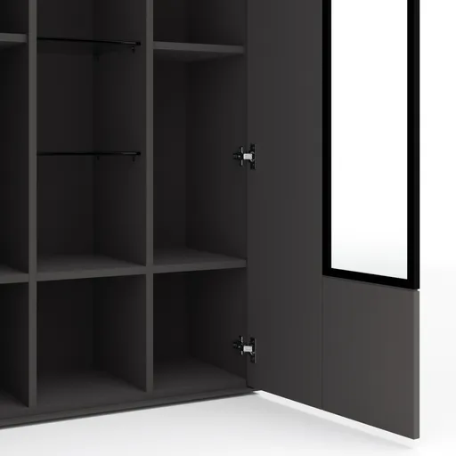 Vitrine Medio - Melamin, Schiefergrau