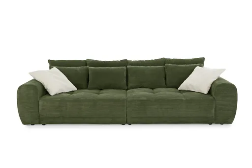 Megasofa JANNI - 3-Sitzer, Stoff, Dunkelgrün