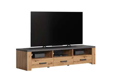 TV-Lowboard - Eiche Dekor, Graphit
