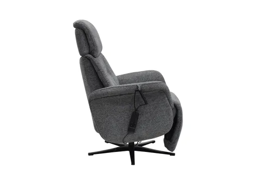 TV-Sessel MARLON - drehbar, Relaxfunktion, Kopfteilverstellung, Stoff, Graublau